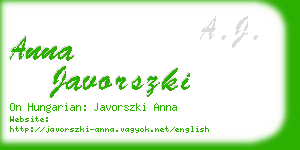 anna javorszki business card